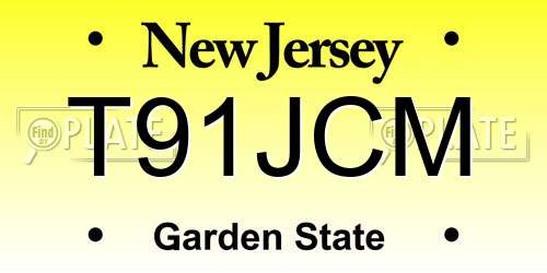 T91JCM New Jersey License Plate