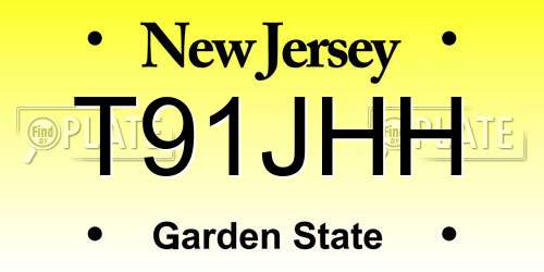 T91JHH New Jersey License Plate