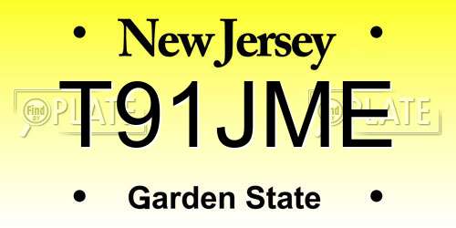 T91JME New Jersey License Plate