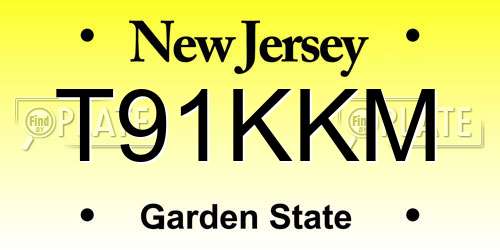 T91KKM New Jersey License Plate