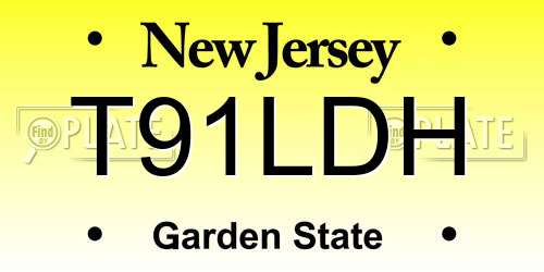 T91LDH New Jersey License Plate
