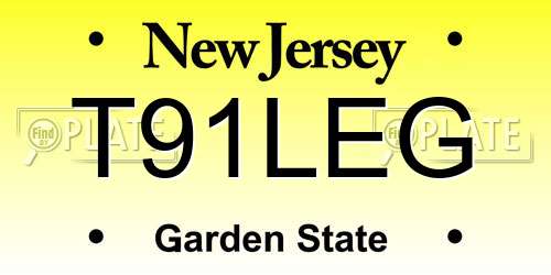 T91LEG New Jersey License Plate