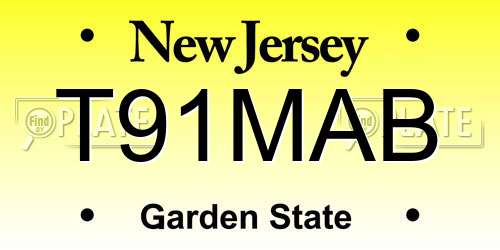 T91MAB New Jersey License Plate
