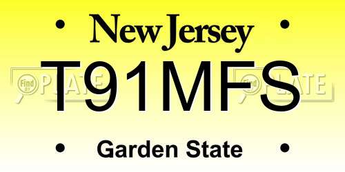 T91MFS New Jersey License Plate