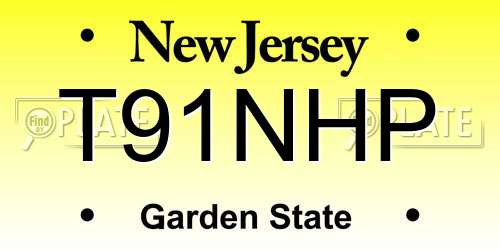 T91NHP New Jersey License Plate