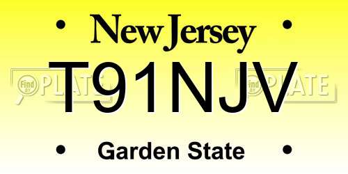 T91NJV New Jersey License Plate