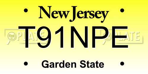 T91NPE New Jersey License Plate