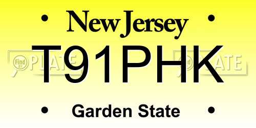 T91PHK New Jersey License Plate