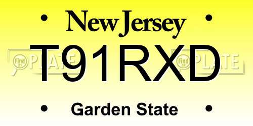 T91RXD New Jersey License Plate