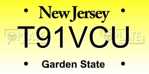 T91VCU New Jersey License Plate