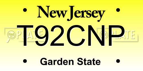 T92CNP New Jersey License Plate