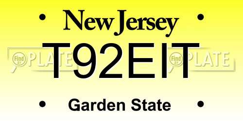 T92EIT New Jersey License Plate