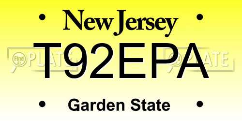 T92EPA New Jersey License Plate