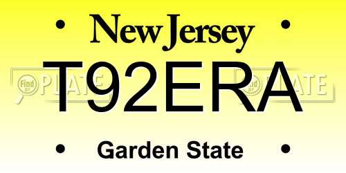 T92ERA New Jersey License Plate