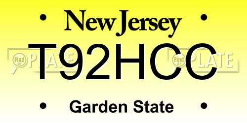 T92HCC New Jersey License Plate