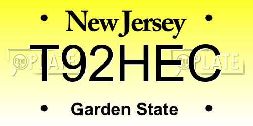 T92HEC New Jersey License Plate