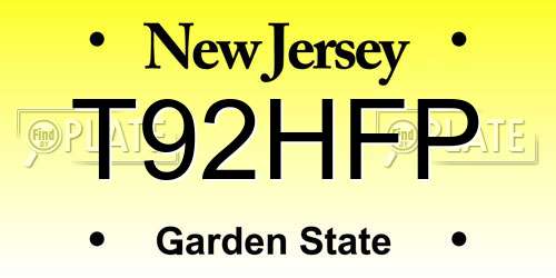 T92HFP New Jersey License Plate