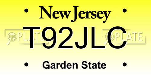 T92JLC New Jersey License Plate