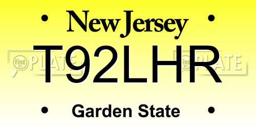 T92LHR New Jersey License Plate