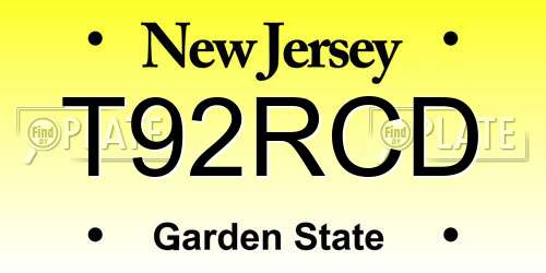 T92RCD New Jersey License Plate