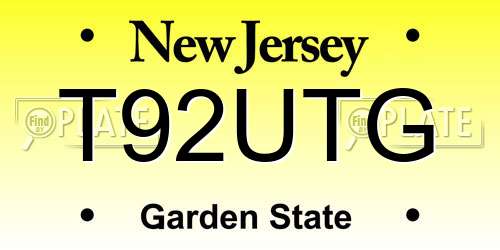 T92UTG New Jersey License Plate