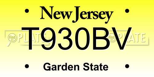 T930BV New Jersey License Plate