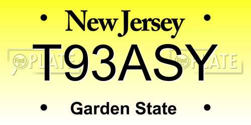T93ASY New Jersey License Plate