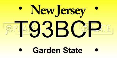 T93BCP New Jersey License Plate