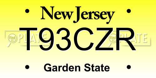 T93CZR New Jersey License Plate