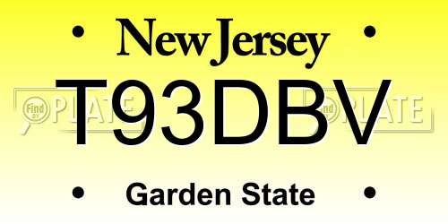 T93DBV New Jersey License Plate