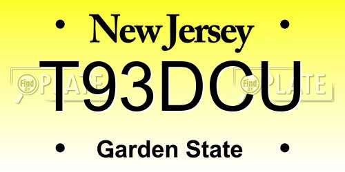 T93DCU New Jersey License Plate