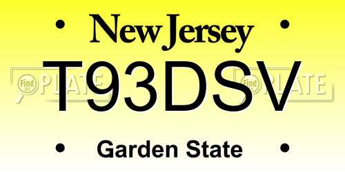 T93DSV New Jersey License Plate