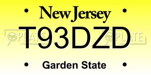 T93DZD New Jersey License Plate