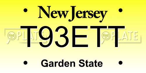T93ETT New Jersey License Plate