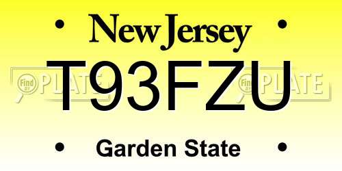 T93FZU New Jersey License Plate