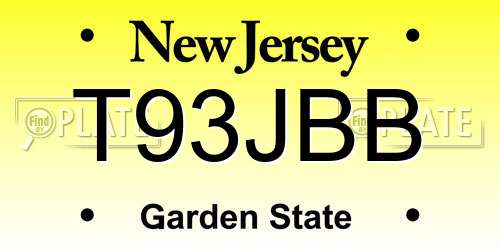 T93JBB New Jersey License Plate