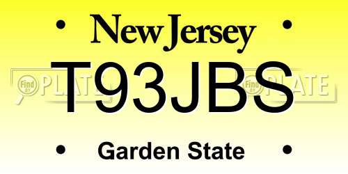 T93JBS New Jersey License Plate