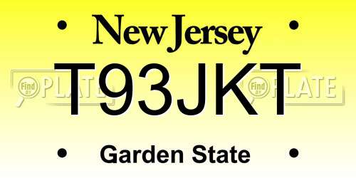 T93JKT New Jersey License Plate