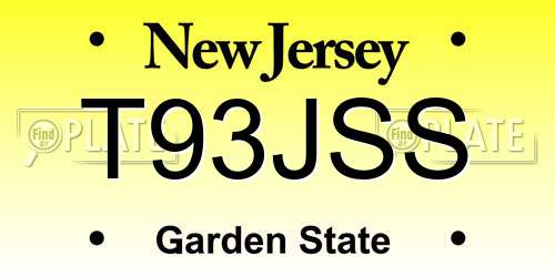 T93JSS New Jersey License Plate