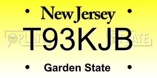 T93KJB New Jersey License Plate
