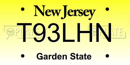 T93LHN New Jersey License Plate