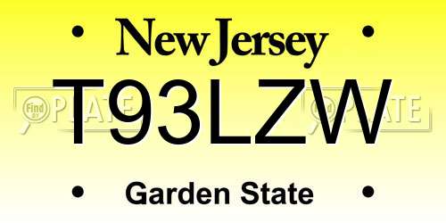 T93LZW New Jersey License Plate