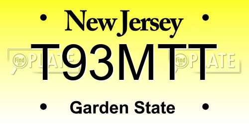 T93MTT New Jersey License Plate