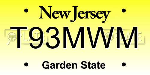 T93MWM New Jersey License Plate
