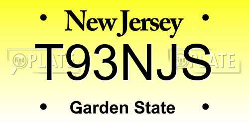 T93NJS New Jersey License Plate