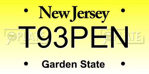 T93PEN New Jersey License Plate