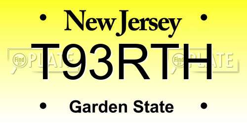 T93RTH New Jersey License Plate