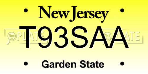 T93SAA New Jersey License Plate