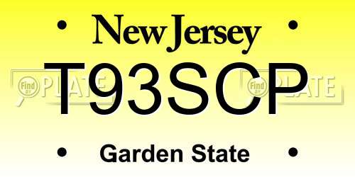 T93SCP New Jersey License Plate