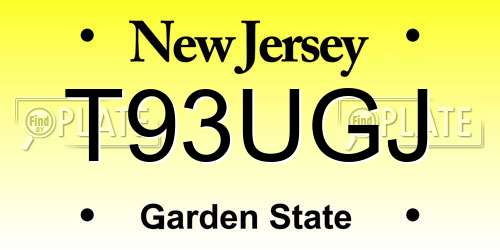 T93UGJ New Jersey License Plate